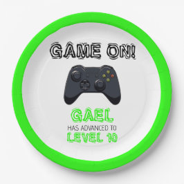 Green Video Game Truck Geburtstag Pappteller