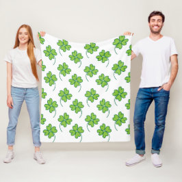 Green Vierblättriges Kleeblatt Fleecedecke