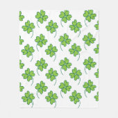 Green Vierblättriges Kleeblatt Fleecedecke (Vorderseite)