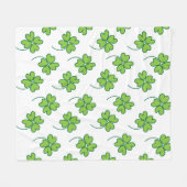 Green Vierblättriges Kleeblatt Fleecedecke (Vorderseite (Horizontal))