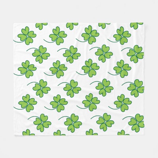 Green Vierblättriges Kleeblatt Fleecedecke (Vorderseite (Horizontal))