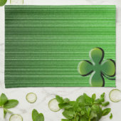 Green Vierblättriges Kleeblatt Geschirrtuch (Gefaltet)