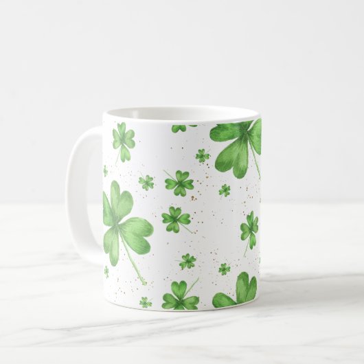 Green Vierblättriges Kleeblatt Kaffeetasse (Vorderseite Links)