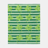 Green Vierblättriges Kleeblatt Kleeblatt St Patric Fleecedecke (Vorderseite)