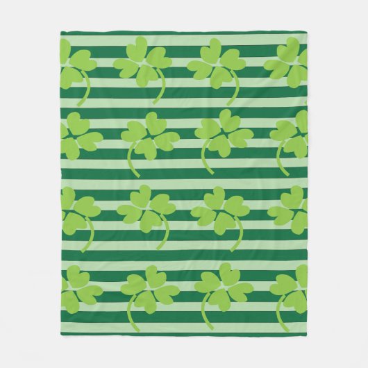 Green Vierblättriges Kleeblatt Kleeblatt St Patric Fleecedecke (Vorderseite)