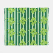 Green Vierblättriges Kleeblatt Kleeblatt St Patric Fleecedecke (Vorderseite (Horizontal))