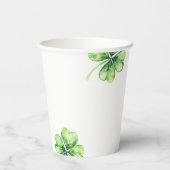 Green Vierblättriges Kleeblatt Luck Happy St Patri Pappbecher (Rückseite)