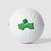 Green Vierblättriges Kleeblatt Lucky Golf Balls Golfball (Vorderseite)