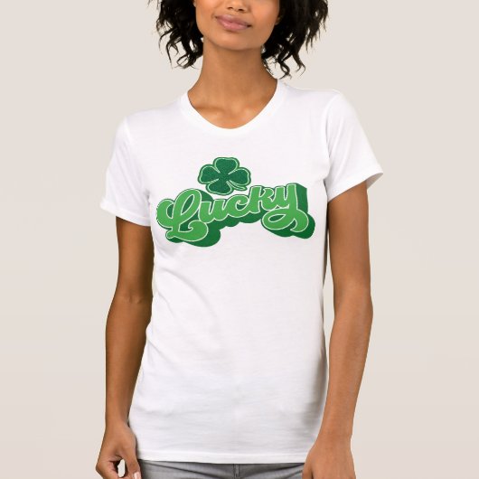 Green Vierblättriges Kleeblatt Lucky T - Shirt (Vorderseite)