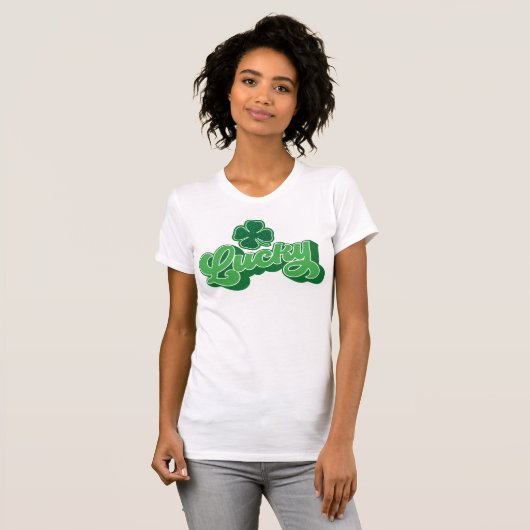 Green Vierblättriges Kleeblatt Lucky T - Shirt (Vorne ganz)