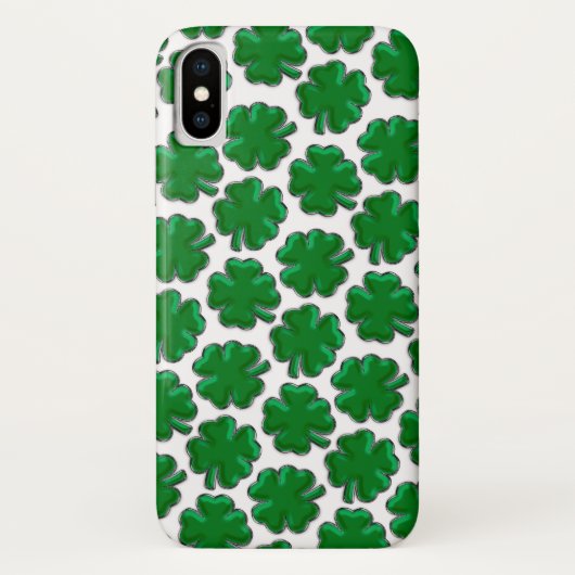Green Vierblättriges Kleeblatt Pattern Case-Mate iPhone Hülle (Rückseite)