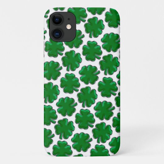 Green Vierblättriges Kleeblatt Pattern Case-Mate iPhone Hülle (Rückseite)