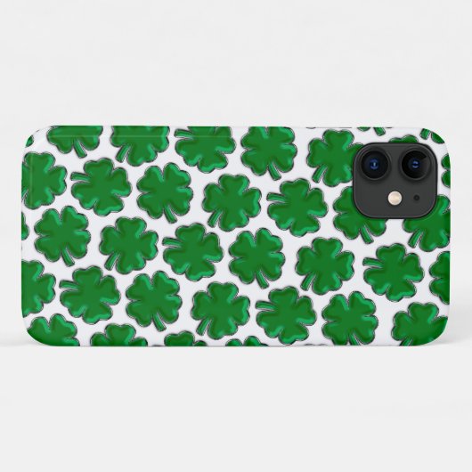 Green Vierblättriges Kleeblatt Pattern Case-Mate iPhone Hülle (Rückseite (Horizontal))