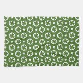 Green Vierblättriges Kleeblatt Pattern Geschirrtuch (Horizontal)