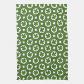 Green Vierblättriges Kleeblatt Pattern Geschirrtuch (Vertikal)