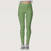Green Vierblättriges Kleeblatt Pattern Leggings (Vorderseite)