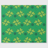 Green Vierblättriges Kleeblatt St Patricks Day Geschenkpapier (Flach)