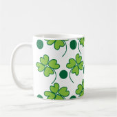 Green Vierblättriges Kleeblatt St Patricks Day Kaffeetasse (Links)