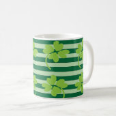 Green Vierblättriges Kleeblatt St Patricks Day Pat Kaffeetasse (VorderseiteRechts)