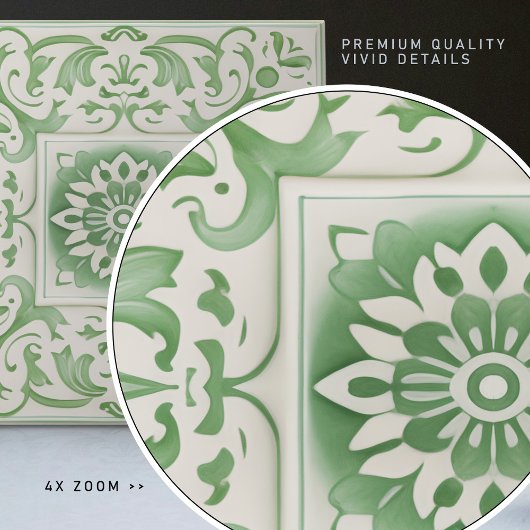 Green Viktorianisch Backsplash Repro Art Nouveau Fliese