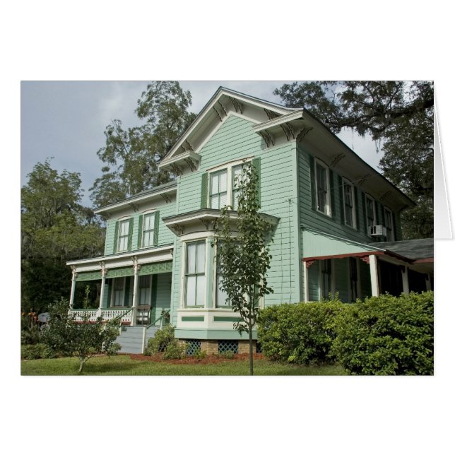 Green Viktorianisch House Card (Vorderseite (Horizontal))