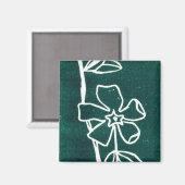 "Green Vinca" Blumenmagnet Magnet (Vorderseite/Rückseite)