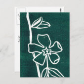 "Green Vinca" florale Postkarte (Vorne/Hinten)