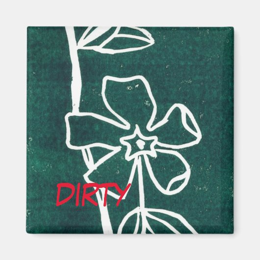 "Green Vinca" Geschirrspüler Status Magnet (Vorne)
