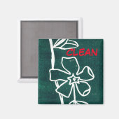 "Green Vinca" - Magnet für den Status einer sauber (Vorderseite/Rückseite)