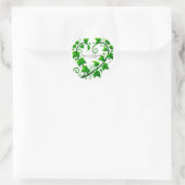 Green Vine Heart Blätter Geburtstagsparty Runder Aufkleber (Tasche)