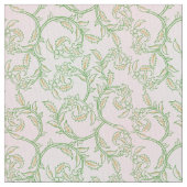Green Vine Pattern Decorative Textile Fabric Stoff (Nahaufnahme)
