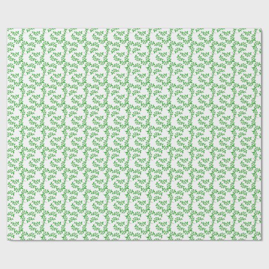 Green vines on white geschenkpapier (Flach)