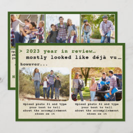 Green Vintag 2021 Year in Review Family Foto Feiertagskarte