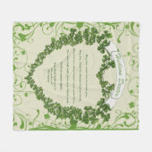 Green Vintag Banner Irish Sessing Clover Heart Fleecedecke (Vorderseite (Horizontal))