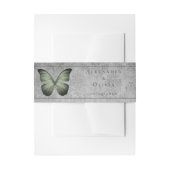 Green Vintag Butterfly Damask Einladungsbanderole (Vorderseite Beispiel)