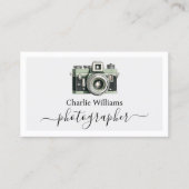 Green Vintag Camera Art, Fotograf Visitenkarte (Vorderseite)