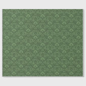 Green Vintag Damask Muster Wrapping Paper Geschenkpapier (Flach)