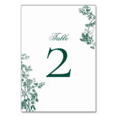 Green Vintag Floral Wedding Suite Tischnummern (Rückseite)