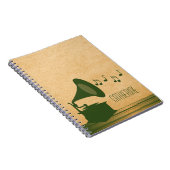 Green Vintag Gramophon Notebook Notizblock (Rechte Seite)
