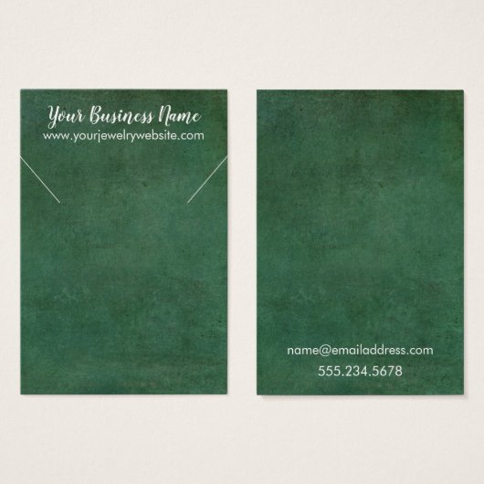 Green Vintag Grunge Necklace Display Card (Vorne & Hinten)