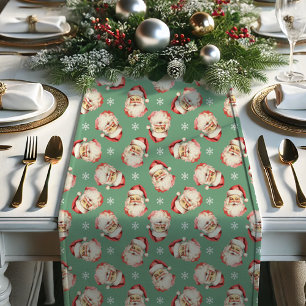Green Vintag Retro Weihnachten Weihnachten Kurzer Tischläufer