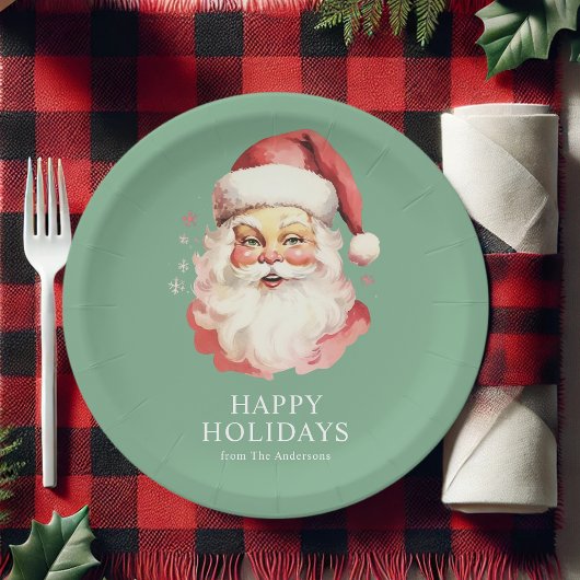 Green Vintag Retro Weihnachten Weihnachten Pappteller