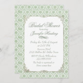 Green Vintag Shabby Bridal Tee Party Einladung (Vorne/Hinten)