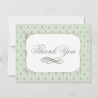 Green Vintag Shabby Bridal Vielen Dank Dankeskarte