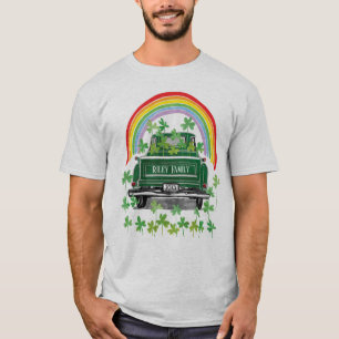 Green Vintag Truck Kleeblatt Regenbogenname T-Shirt