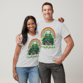 Green Vintag Truck Kleeblatt Regenbogenname T-Shirt (Unisex)