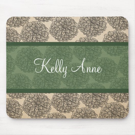 Green Vintag Zinnia Mousepad (Vorne)