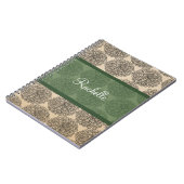 Green Vintag Zinnia-Notebook Notizblock (Linke Seite)