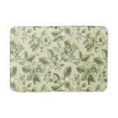Green Vintage Botanical Toile Pattern Badematte (Vorderseite)
