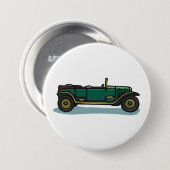 Green Vintage Car Classic Old Timer Automobil Button (Vorne & Hinten)